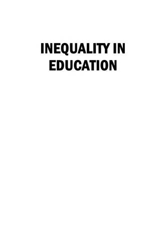 Cover of Inequality in education