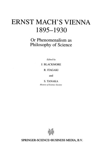 Cover of Ernst Mach's Vienna 1895-1930