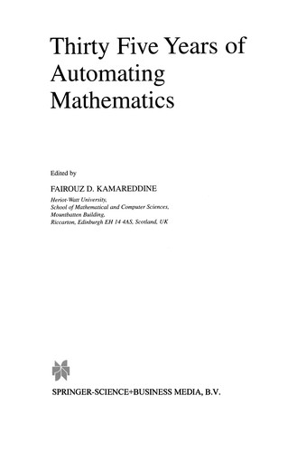 Cover of Thirty Five Years of Automating Mathematics
