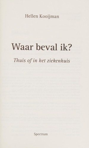 Cover of Waar beval ik ?