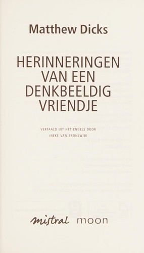 Cover of Herinneringen van een denkbeeldig vriendje