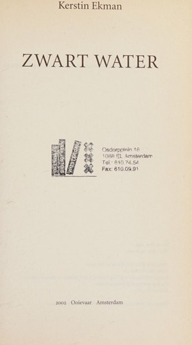 Cover of Zwart water