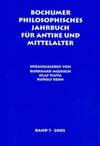 Cover of Bochumer Philosophisches Jahrbuch Für Antike und Mittelalter