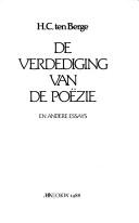 Cover of De verdediging van de poëzie en andere essays