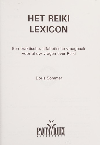 Cover of Het Reiki lexicon