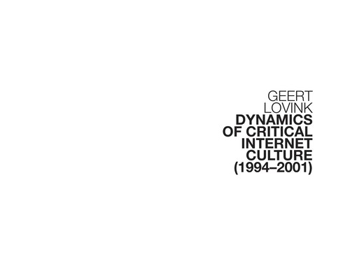 Cover of Dynamics of critical internet culture
