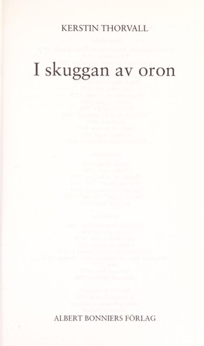 Cover of I skuggan av oron