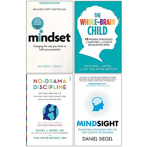 Cover of Mindset, The Whole Brain Child, No Drama Discipline, Mindsight 4 Books Collection Set