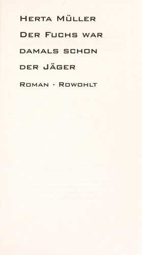 Cover of Der Fuchs war damals schon der Jäger