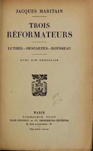 Cover of Three reformers