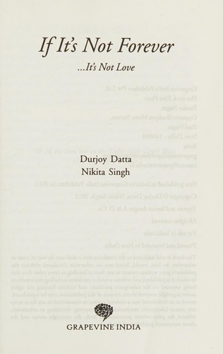 Cover of If It's Not Forever. It's Not Love