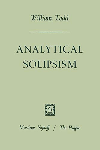 Cover of Analytical solipsism