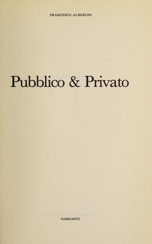 Cover of Pubblico & privato