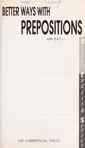 Cover of Better ways with prepositions