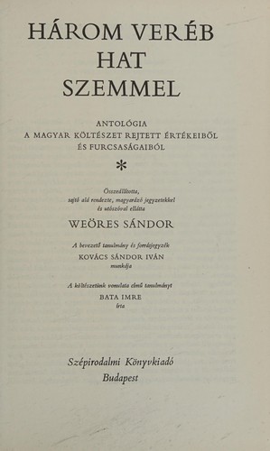 Cover of Három veréb hat szemmel