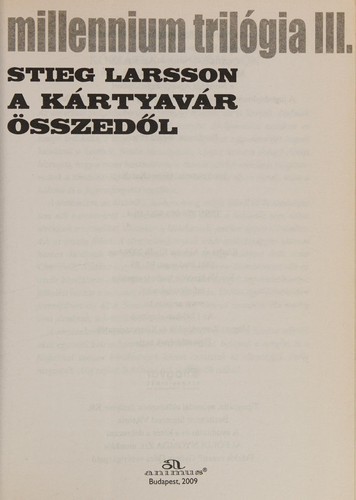 Cover of A kártyavár összedől