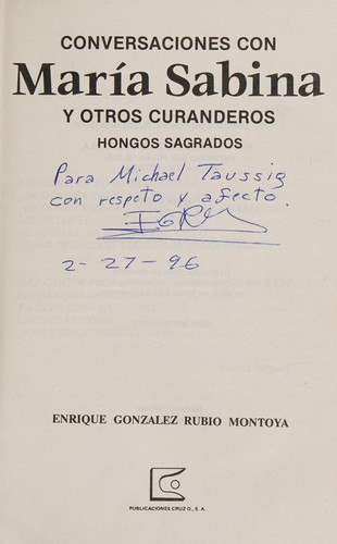Cover of Conversaciones con María Sabina y otros curanderos : hongos sagrados