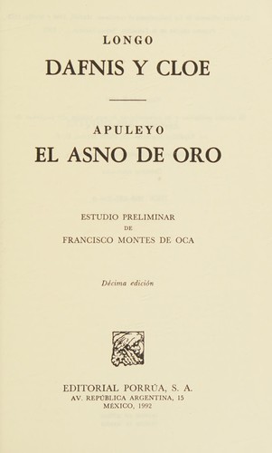 Cover of Dafnis y Cloe