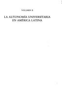 Cover of La Autonomía universitaria en América Latina