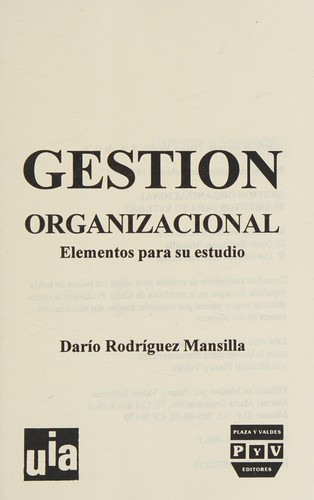 Cover of Gestión organizacional