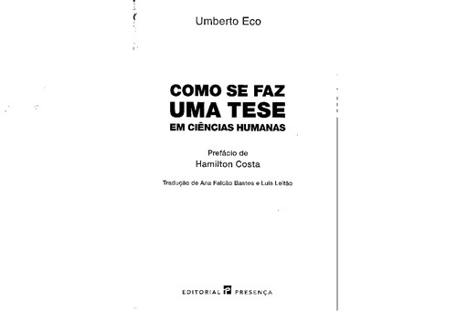 Cover of Como se Faz uma Tese em Ciências Humanas