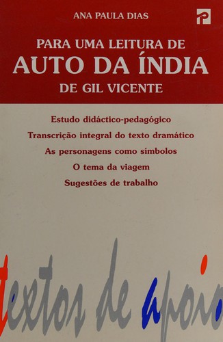 Cover of Para uma leitura de auto da índia de Gil Vicente
