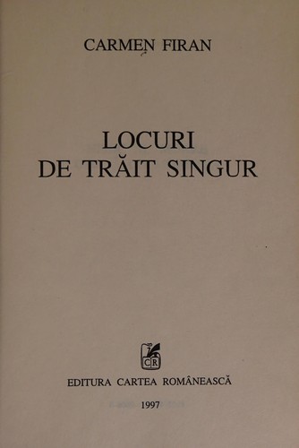 Cover of Locuri de trăit singur