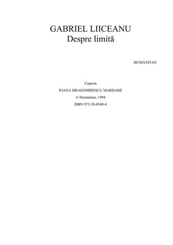 Cover of Despre limită