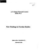 Cover of New findings in Yoruba studies