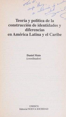 Cover of Teoria y Politica de La Construccion de Identidades y Diferencias