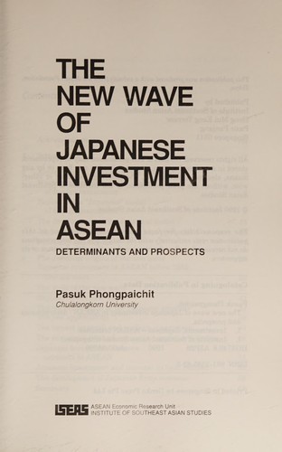 Cover of The new wave of Japanese investment in ASEAN