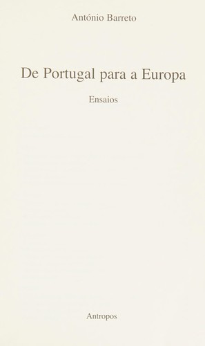 Cover of De Portugal para a Europa (Portuguese Edition)