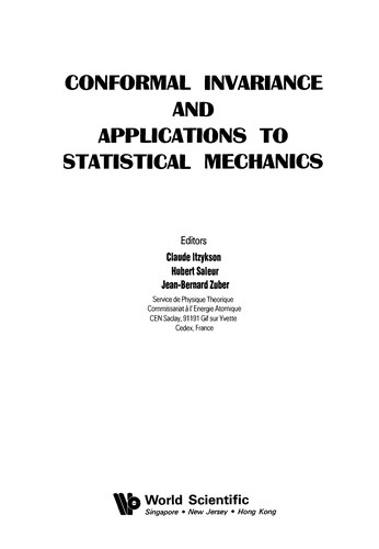 Cover of Conformal invariance and applications to statistical mechanics