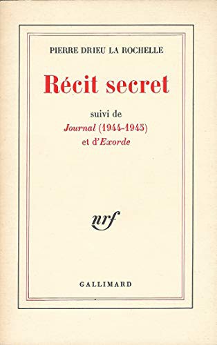 Cover of Récit secret, suivi du Journal (1944–1945) et d'Exorde
