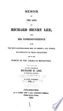 Cover of Memoir of the Life of Richard Henry Lee