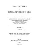 Cover of The Letters of Richard Henry Lee: 1779-1794