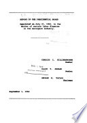 Cover of Report of the Presidential Board