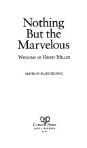 Cover of Nothing But the Marvelous