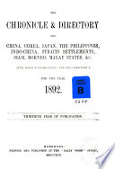 Cover of The Directory & Chronicle for China, Japan, Corea, Indo-China, Straits Settlements, Malay States, Sian, Netherlands India, Borneo, the Philippines, &c