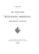 Cover of Les peintures des manuscrits orientaux de la Bibliothèque nationale