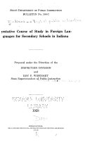 Cover of Tentative Course of Study in Foreign Languages for Secondary Schools in Indiana
