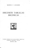 Cover of Diecisiete tablillas micénicas