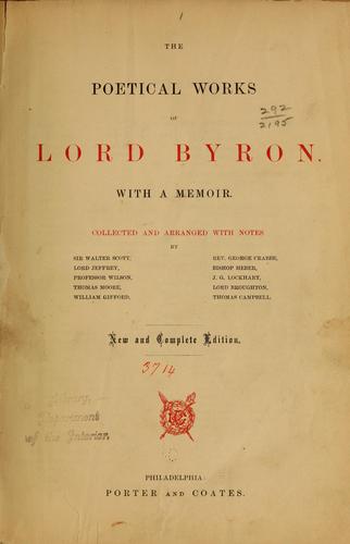 Cover of The Complete Poetical Works of George Gordon, Lord Byron