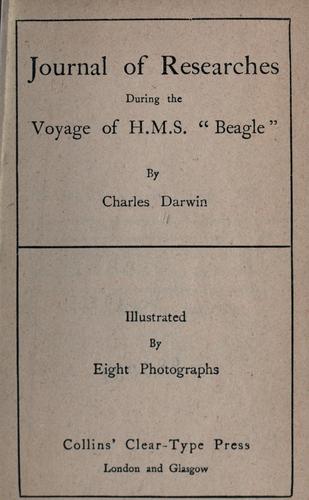 Cover of Journal of Researches during the Voyage of H.M.S. "Beagle"