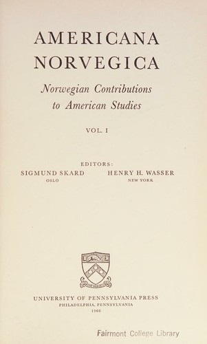 Cover of Norwegian contributions to American studies