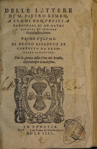 Cover of Delle lettere di M. Pietro Bembo