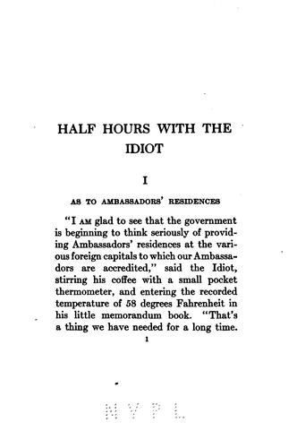 Cover of Half-Hours with the Idiot