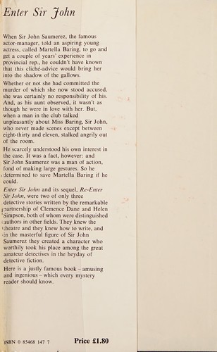Cover of Enter Sir John