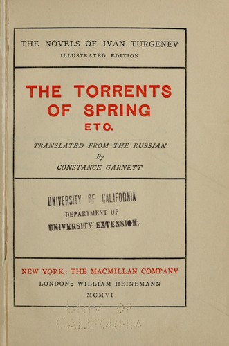 Cover of The torrents of spring etc