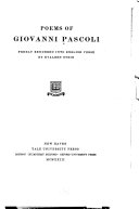Cover of Poems of Giovanni Pascoli